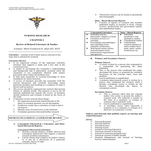 Research in Nursing Chapter 2 | PDF