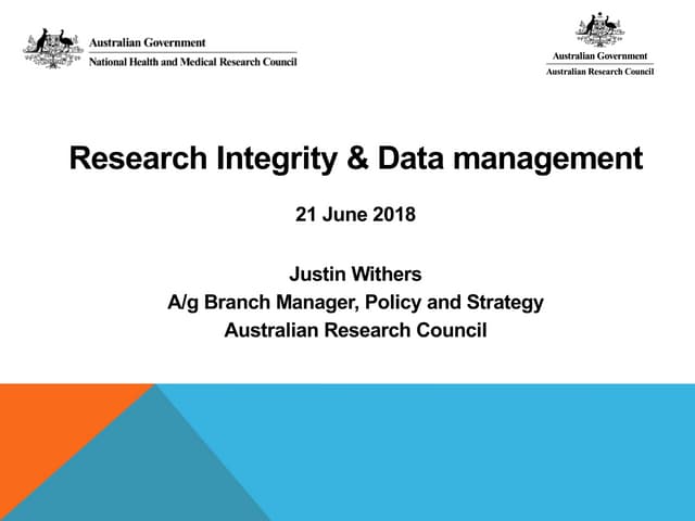 Research integrity and data management