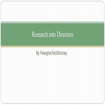 Research in to directors