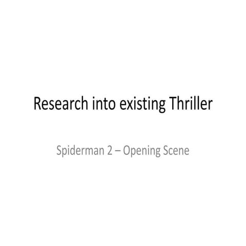 Research into Existing Thriller