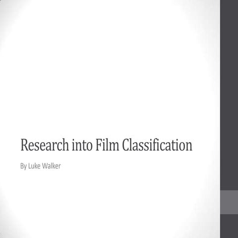 Research into film classification