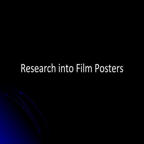 Research Into Film Posters