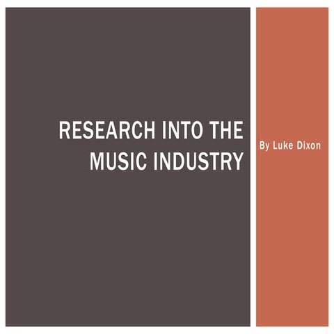 Research into the music industry
