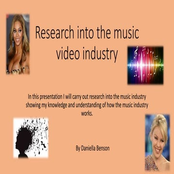 Research into the music video industry