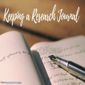 Keeping a Research journal | PDF