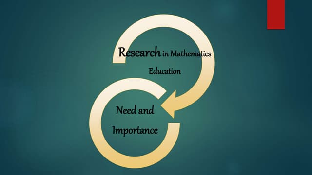 Research mathematics education new