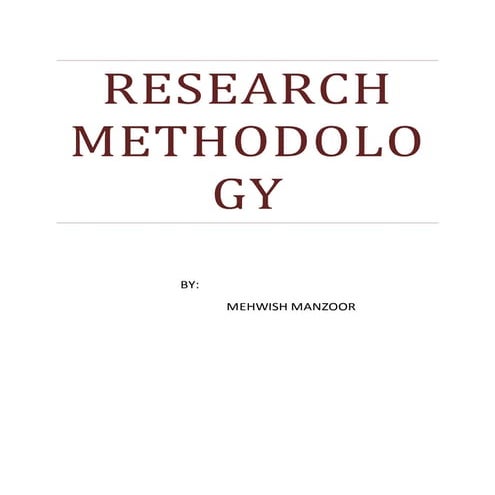 Research methdology mcqs