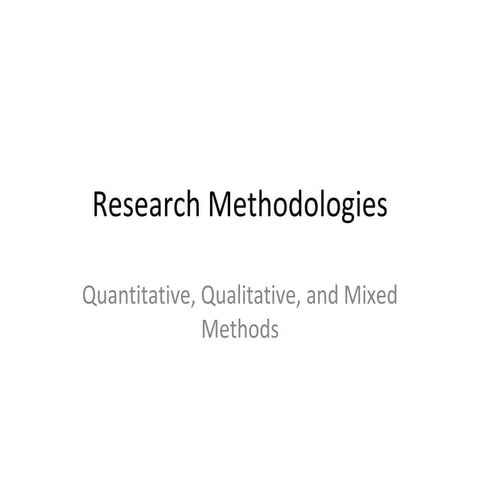 Research methodologies