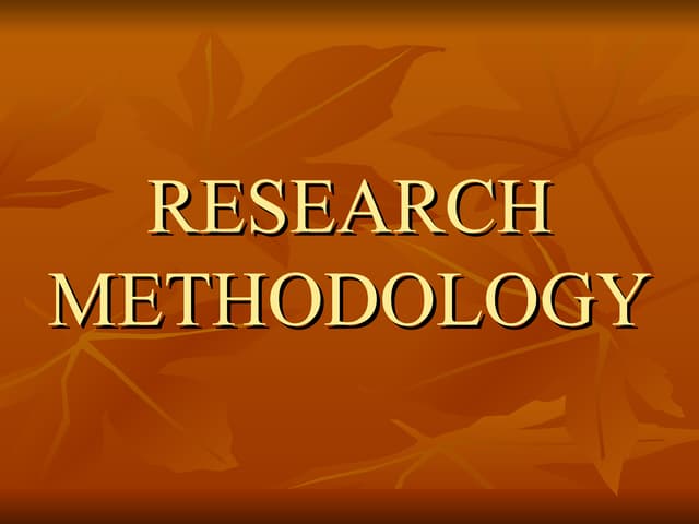 Research Methodology