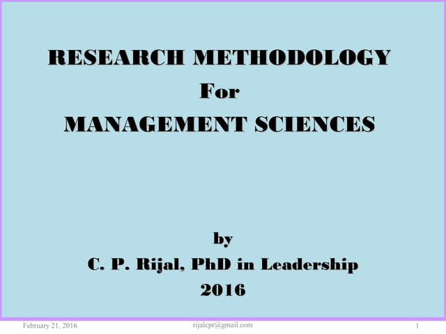 Research methodology