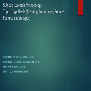 Hypothesis: Meaning, Importance, Sources, Features and its Types