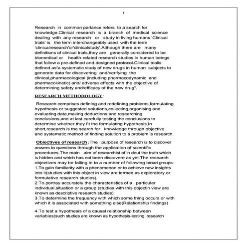 Research methodology of clinical study design