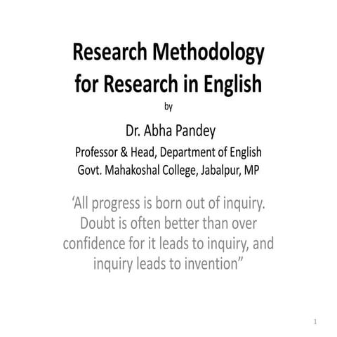 Research methodology  for research in english