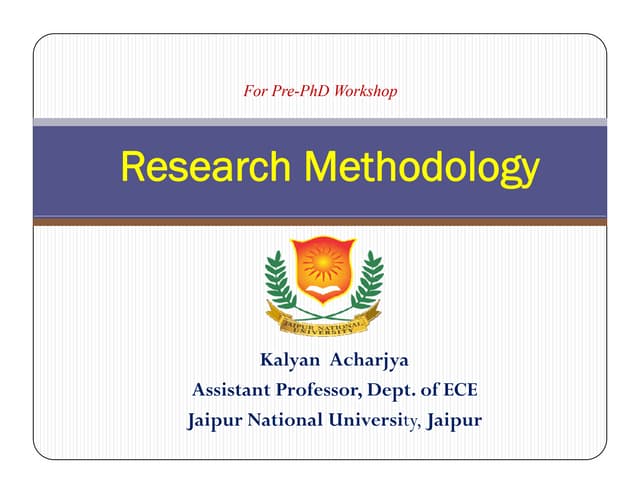 Research Methodology and Research Design