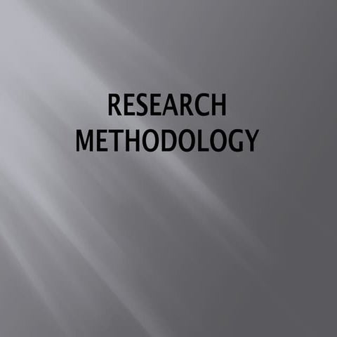 Research Methodology course lecture series