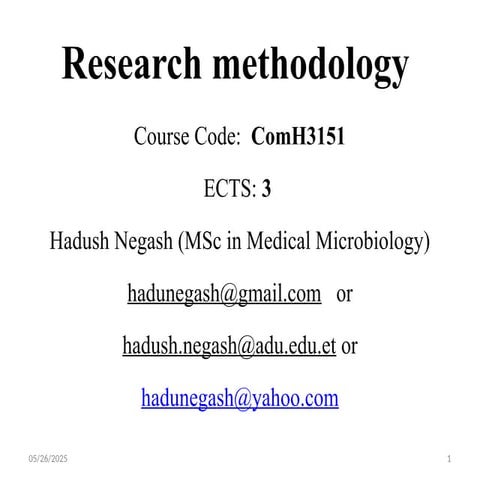 Research methodology PPT for Medical Laboratory Sciences x