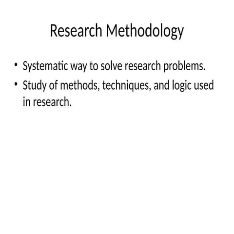 Comprehensive Guide to Research Methodology and Process Stages | PPTX