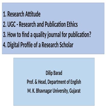 Attitude, Ethics and Journal Finder - Research