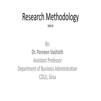 Research methodology u ii