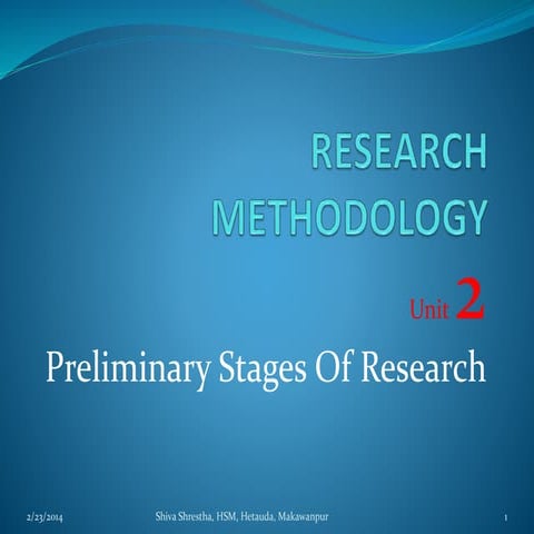 Research methodology, unit 2 for MBS 1st year