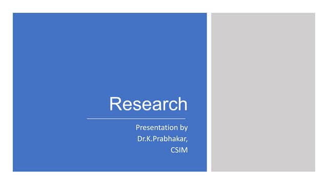 Fundamental of Research 