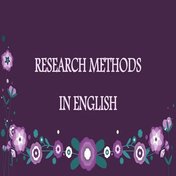 Research methods and materials in English 