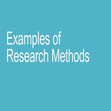 Research methods (continued)