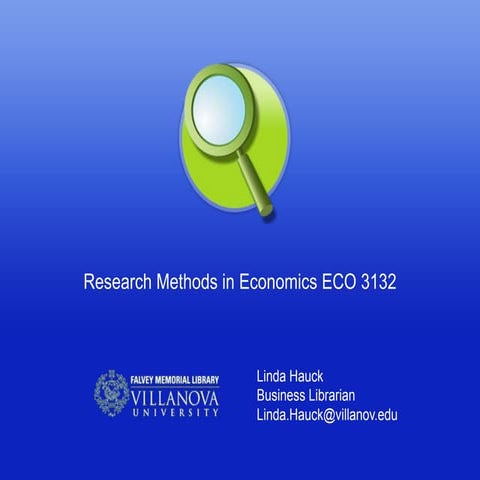 Research methods economics fall 2012