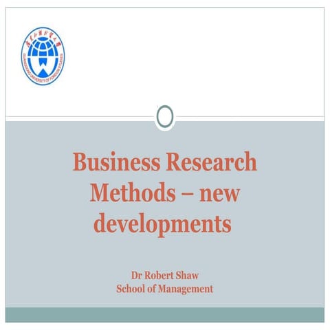 The Scientific Status of Management Research | PPTX