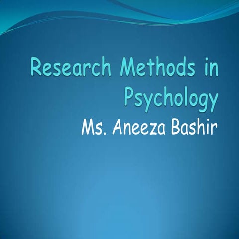 Research methods in psychology