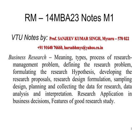 Research methods module 1 msf