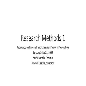 Research methods single factor 1