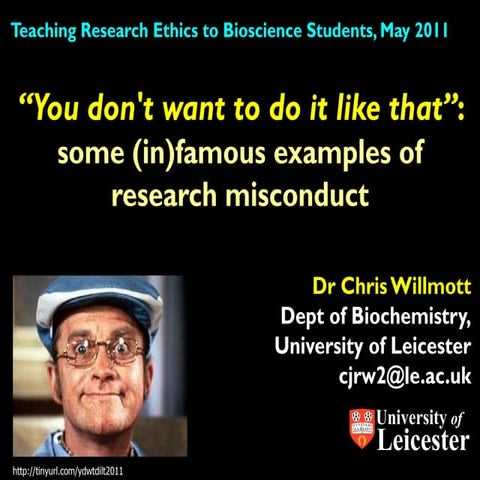 (In)famous cases of research misconduct