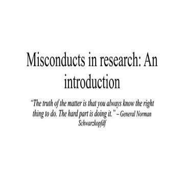 Research misconduct an introduction