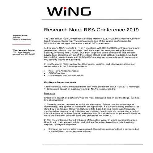 Research Note   RSA 2019