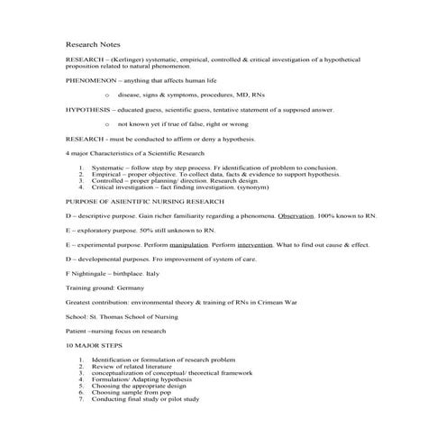 NurseReview.Org - Research Notes NLE Examination