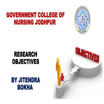 RESEARCH OBJECTIVES By - Jitendra Bokha (GCON JODHPUR) .pptx