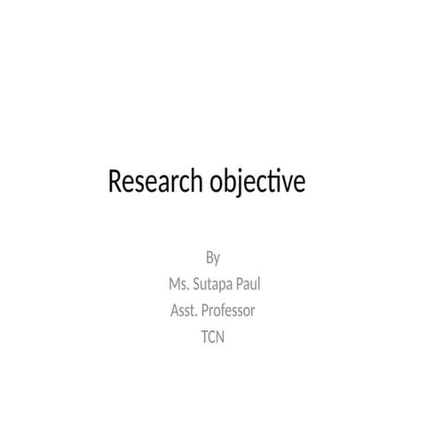 Research objective,variable hypothesis .