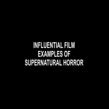 Research of horror