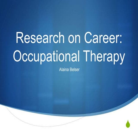 The importance of occupational therapy for autism | PPTX