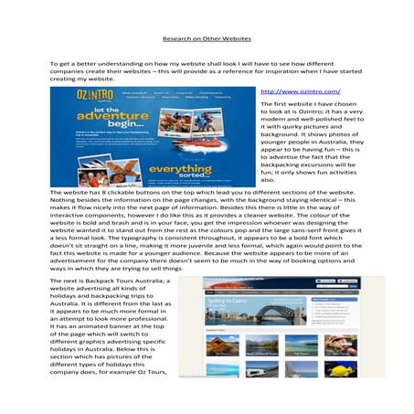 Research on other websites