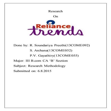Research on reliance trends