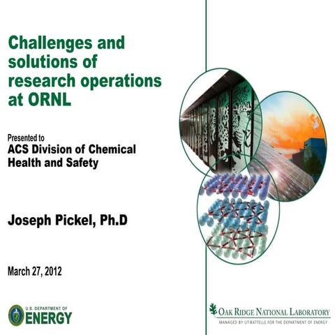 Research operations at ornl