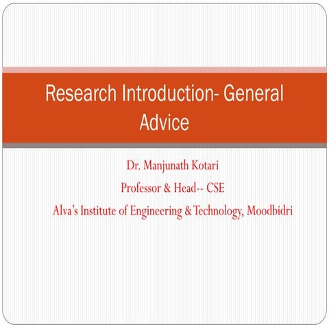 Research Orientation- Introduction to Research