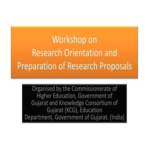 Research orientation nme ict kcg workshop presentation