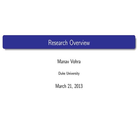 Research Overview