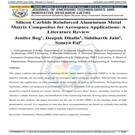 Silicon Carbide Reinforced Aluminium Metal Matrix Composites for ...