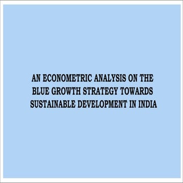 Econometric Analysis of India's Blue Growth Strategy for Sustainable ...