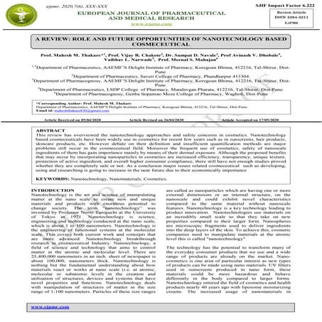 Cosmetic Product Development using Nano Technology - FoodResearchLab | PPTX