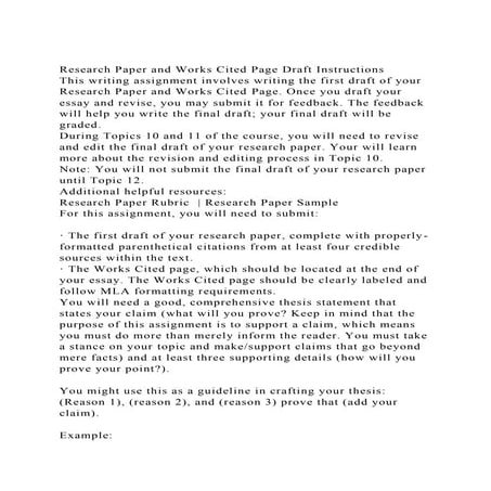 Research Paper and Works Cited Page Draft InstructionsThis writi.docx